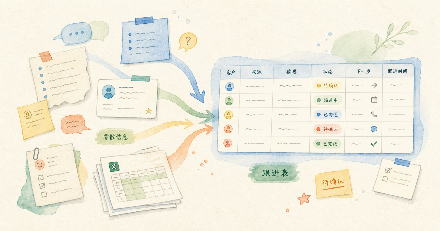 把零散的业务信息变成可持续跟进的表格封面图